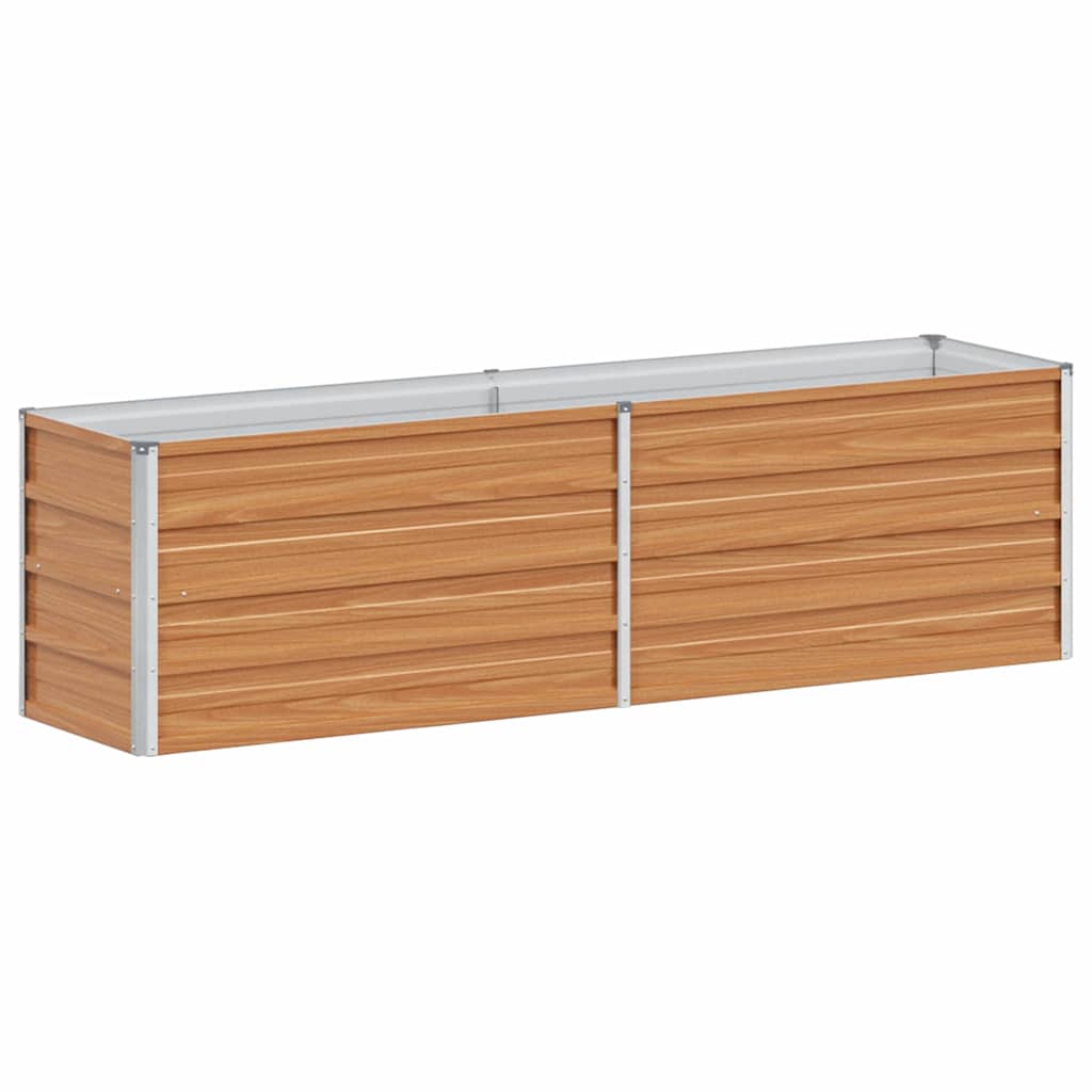 Hochbeet Hellbraun 100 x 100 x 77 cm Verzinkter Stahl