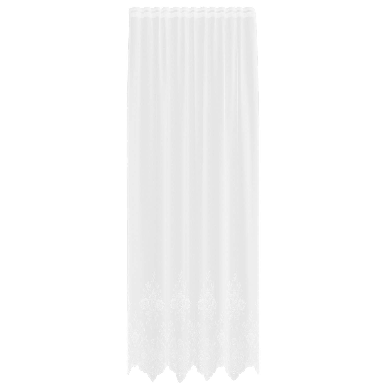 Spitzenvorhang mit Vorhängen Floral Weiß 80 x 150 cm Polyester