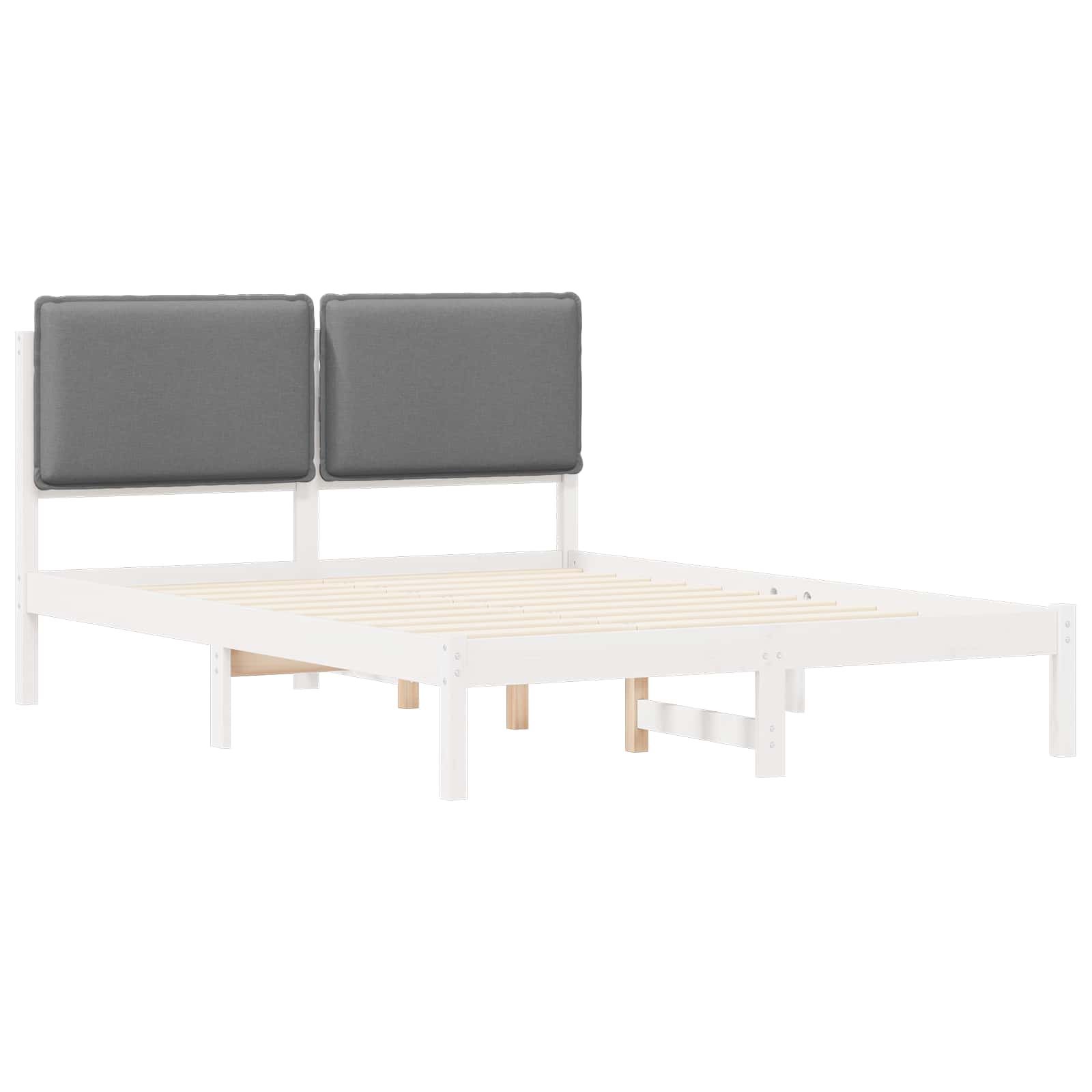 Bettgestell mit gepolstertem Kopfteil Hellgrau 200 x 200 cm