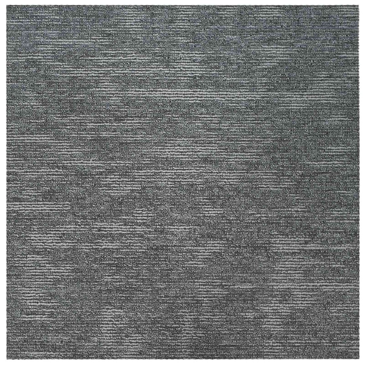 Teppichfliese Hellgrau mit Streifen 50 x 50 cm 4 pcs