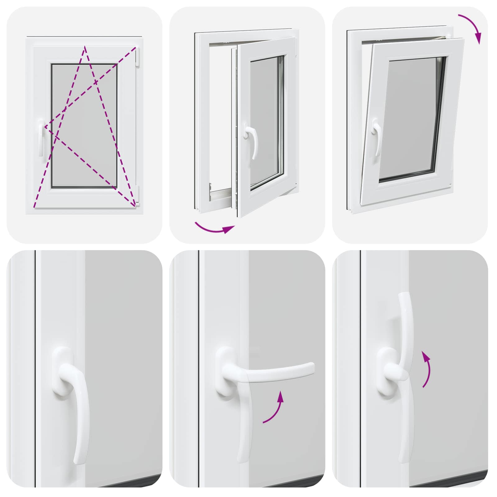 Kellerfenster RISOR 50 x 50 cm PVC und Glas Weiß