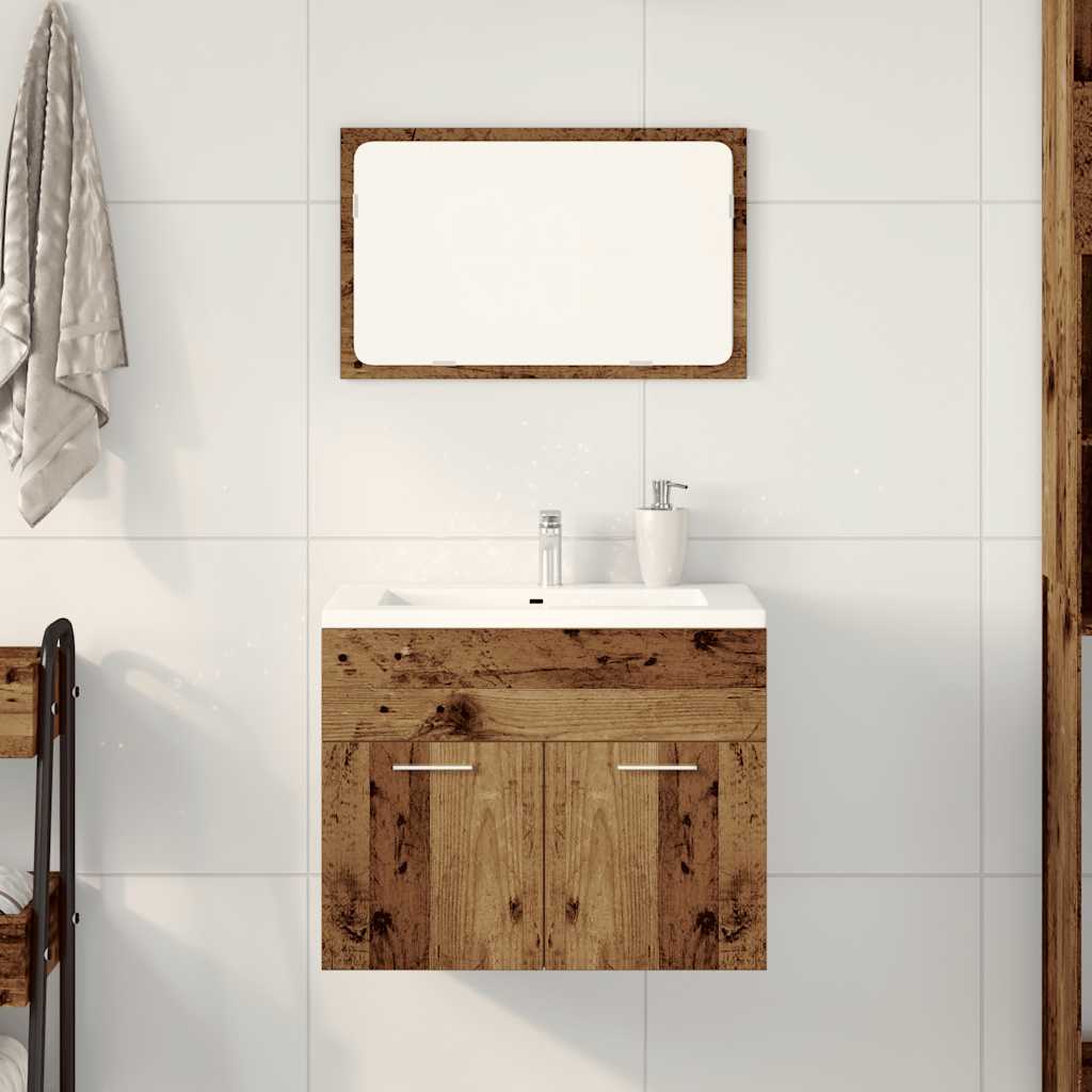 2-tlg. Badmöbel-Set Weiß Holzwerkstoff