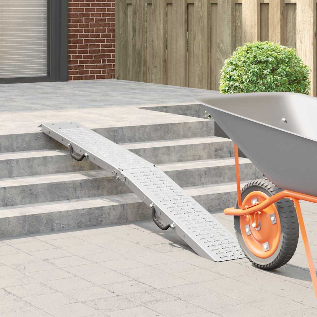 Faltbare Rampe 200kg pro Rampe 2 pcs Silber 166 x 23 x 4,5 cm