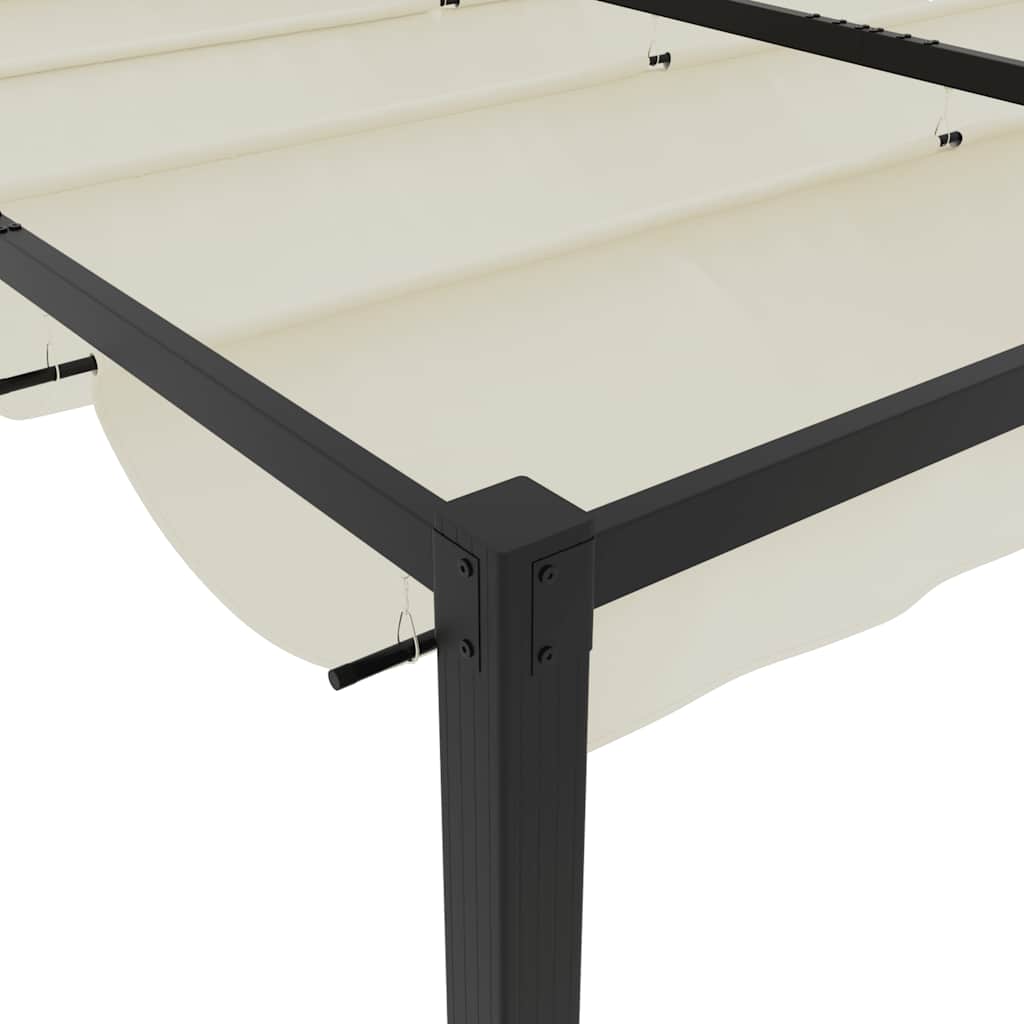 Pavillon mit Netzwände Creme 3x3 m Stahl