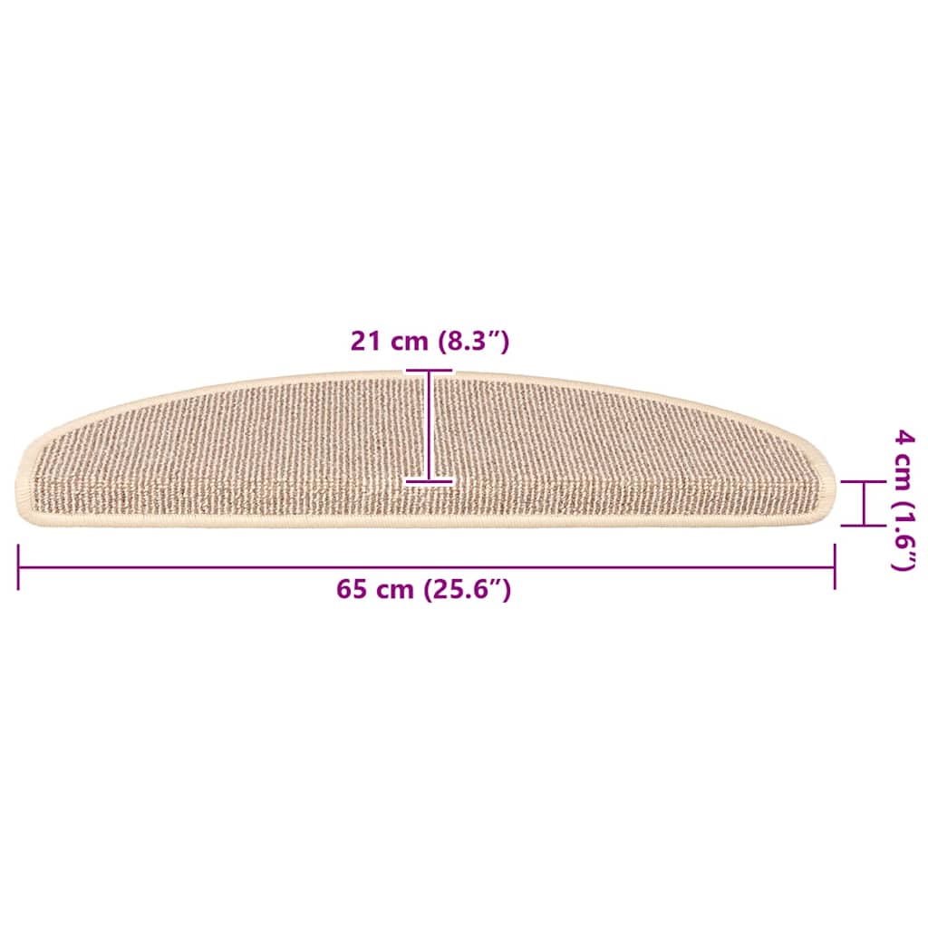 Stufenmatten 15 Stk. 56x17x3 cm Grau Halbrund