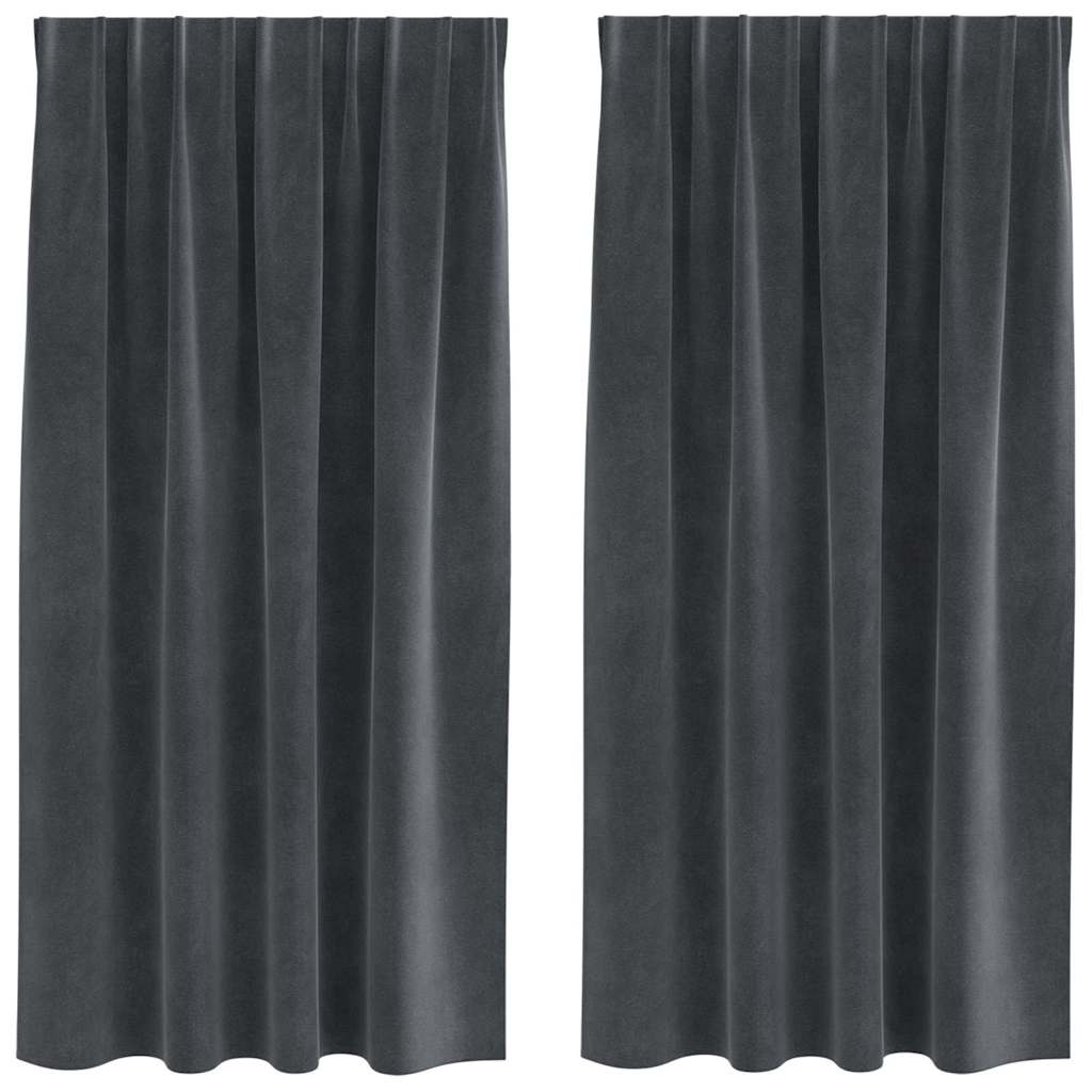 Verdunkelungsvorhänge 2 pcs Schwarz 140 x 140 cm Samt