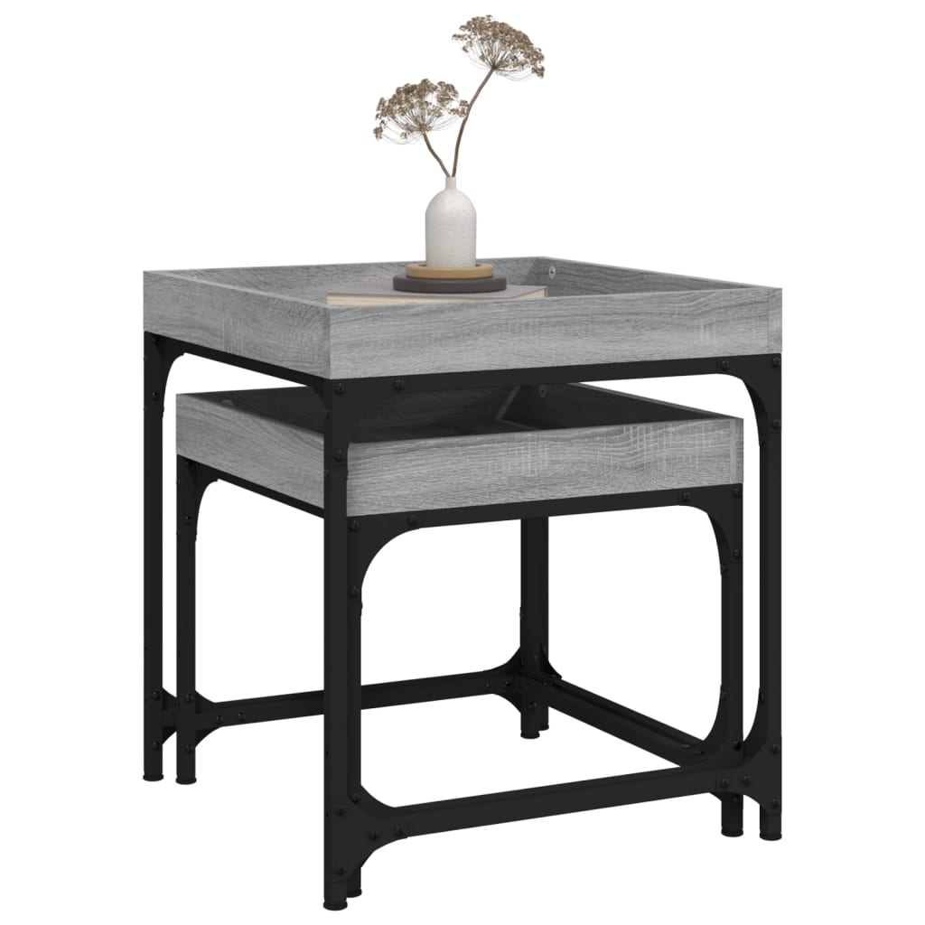 Beistelltische 2 Stk. Schwarz Holzwerkstoff
