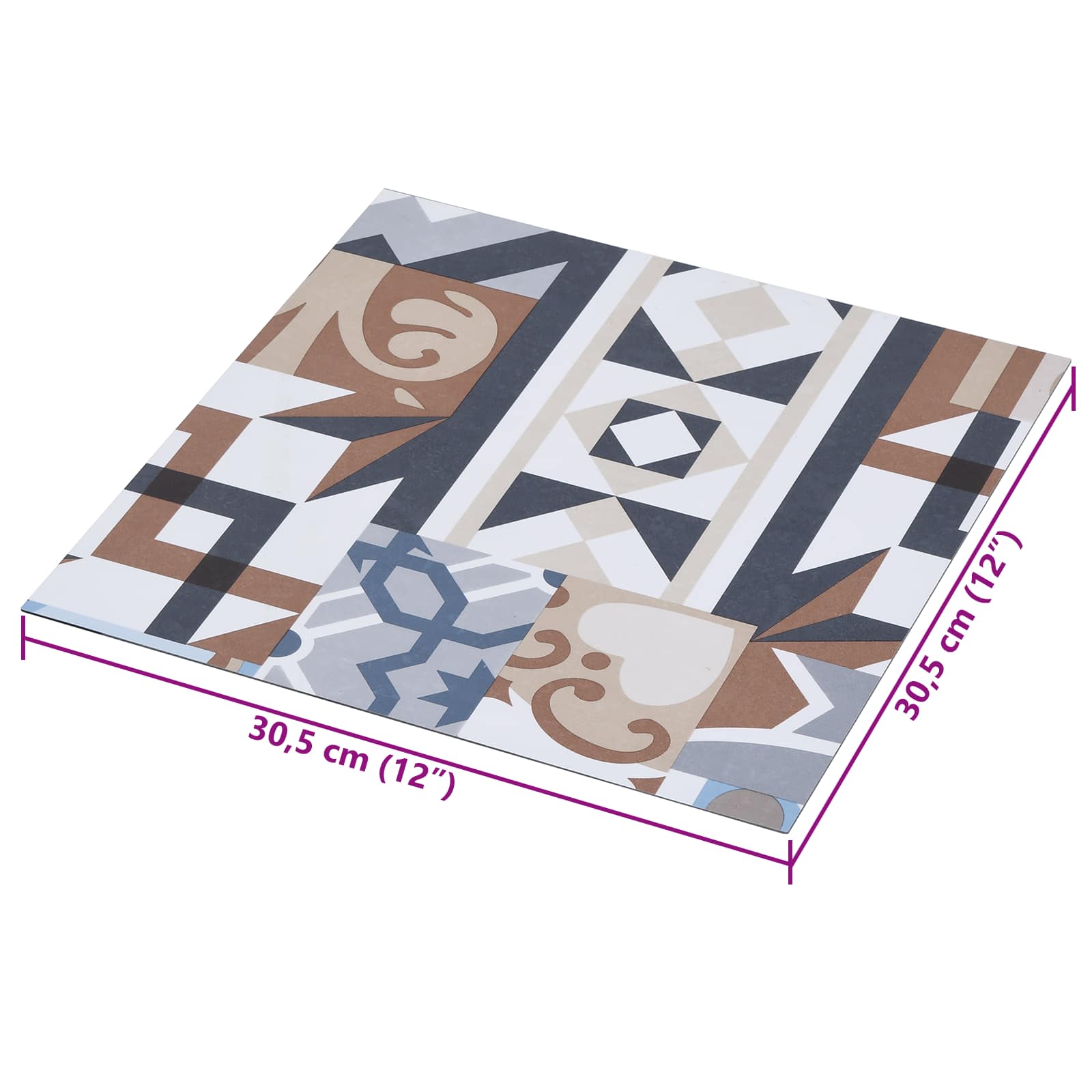 Selbstklebende Bodenplanken 30,5 x 30,5 cm 20 pcs PVC Betongrau