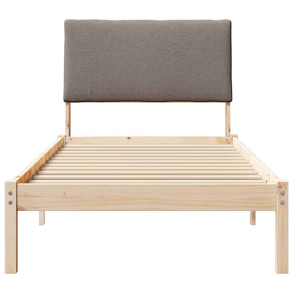 Bettgestell Braun und hellgrau 200 x 200 cm Massivholz Kiefer