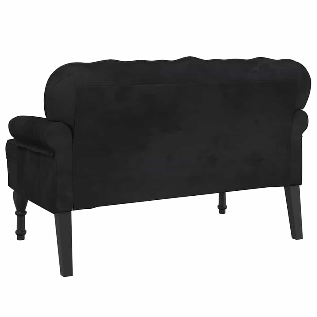 Sitzbank mit Rückenlehne Dunkelgrau 119,5x64,5x75 cm Samt