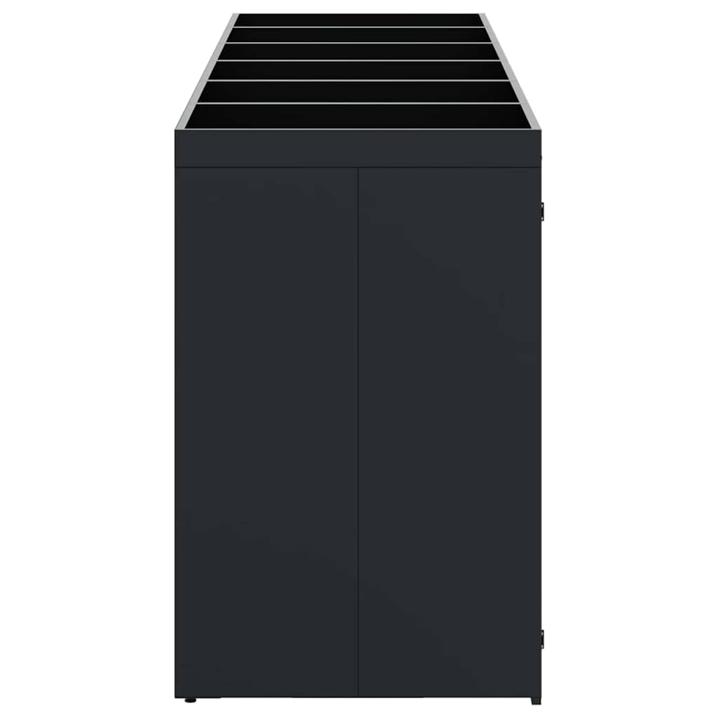Mülltonnenbox für 2 Tonnen Schwarz 138x79x117 cm Stahl