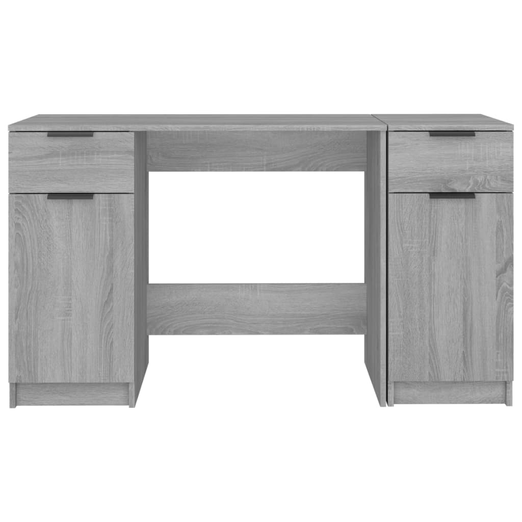 Schreibtisch mit Beistellschrank Weiß Holzwerkstoff