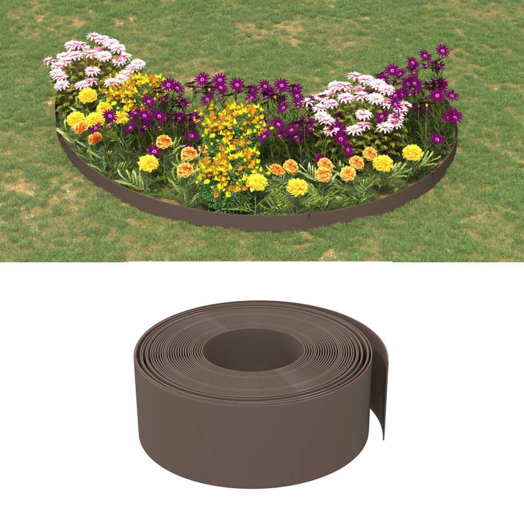 Gartenumrandung 25 m 10 cm PE Grau
