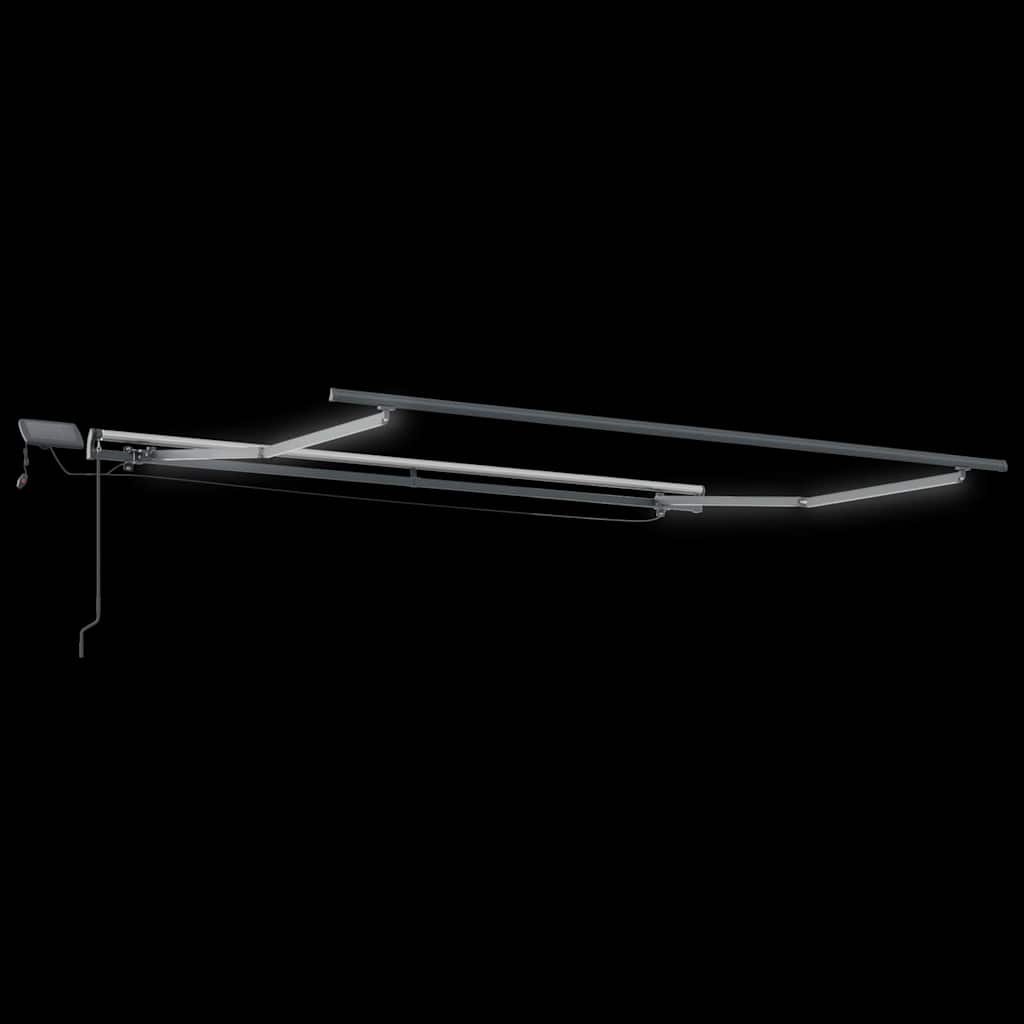 Markise Manuell Einziehbar mit LED 300x250 cm Blau und Weiß