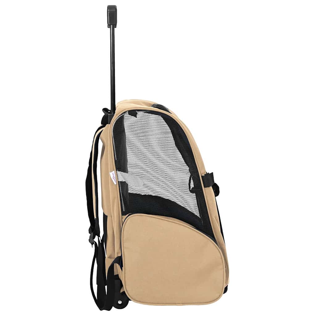 Trolley für Haustiere 3-in-1 Faltbar Beige
