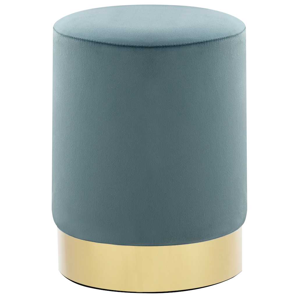 Hocker Dunkelgrün und Golden Samt 28 x 36 cm