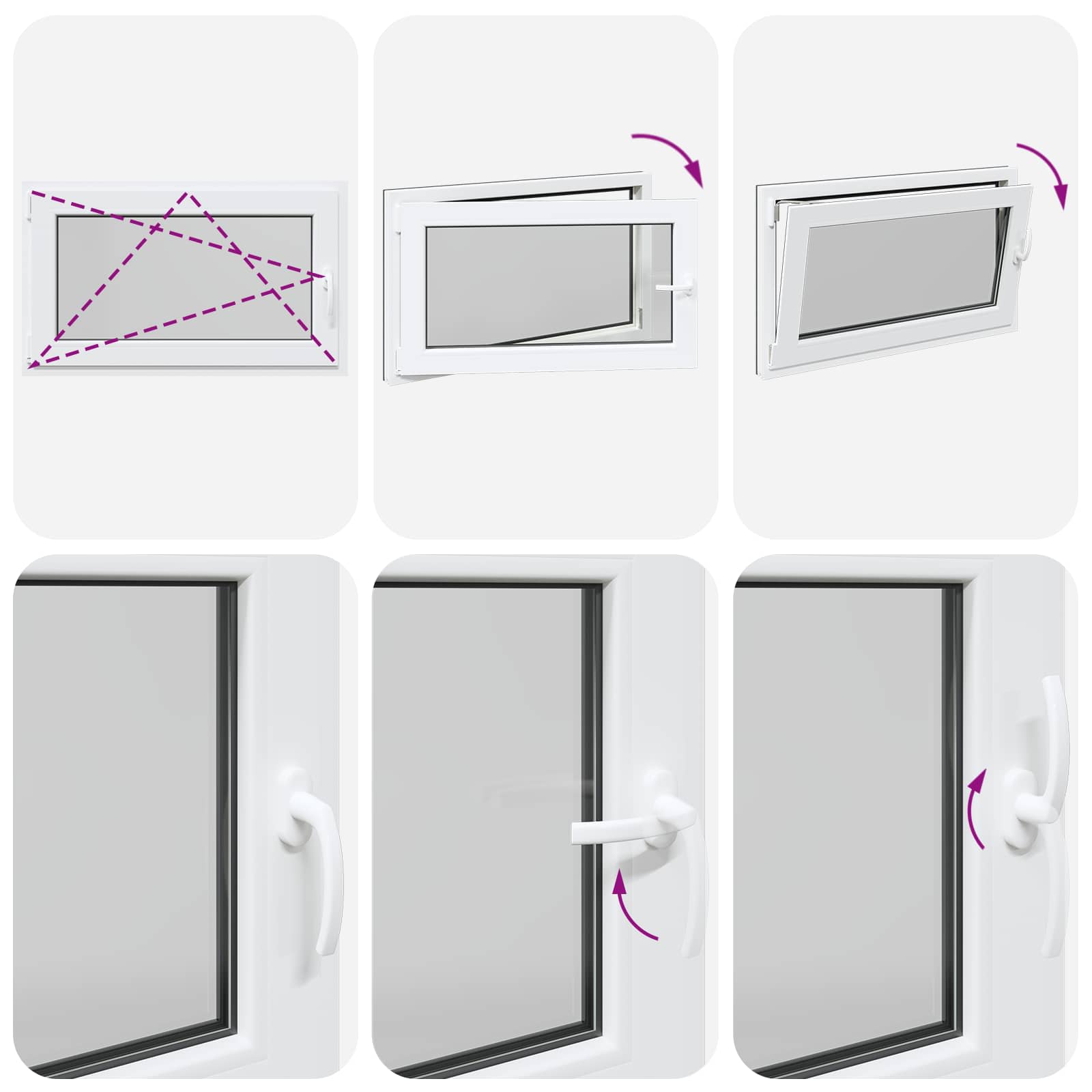 Kellerfenster RISOR 50 x 50 cm PVC und Glas Weiß