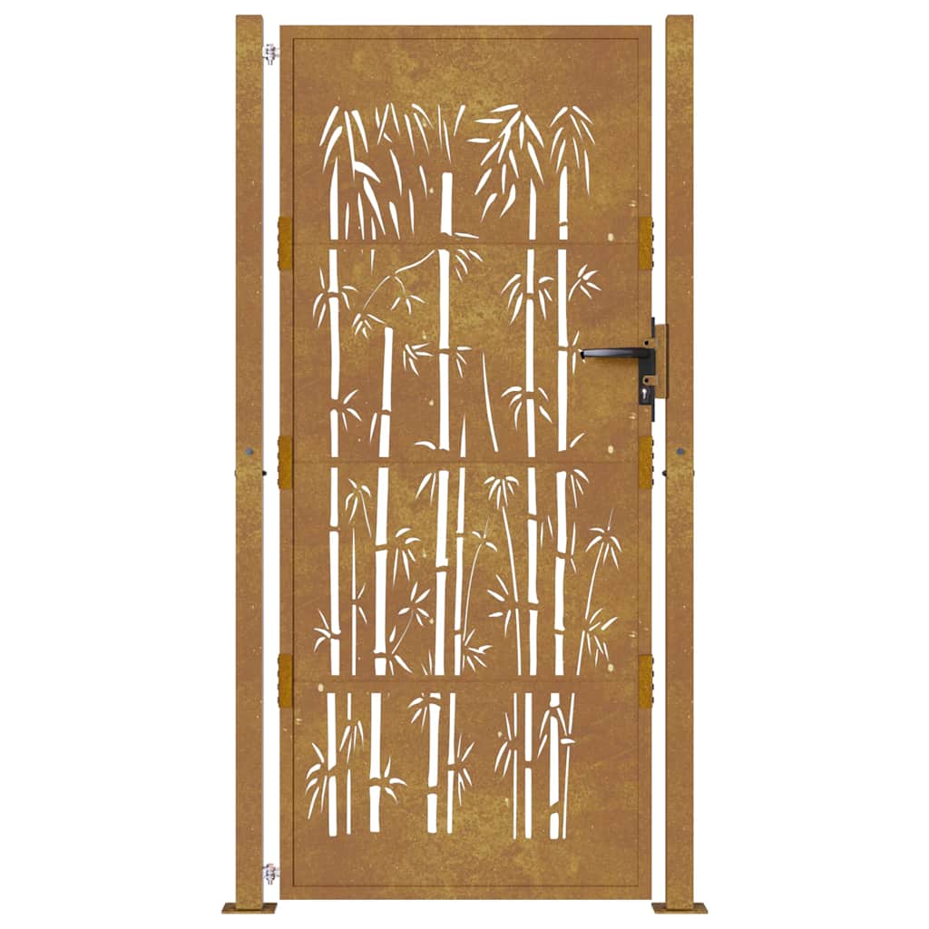 Gartentor 100x75 cm Cortenstahl Bambus-Design