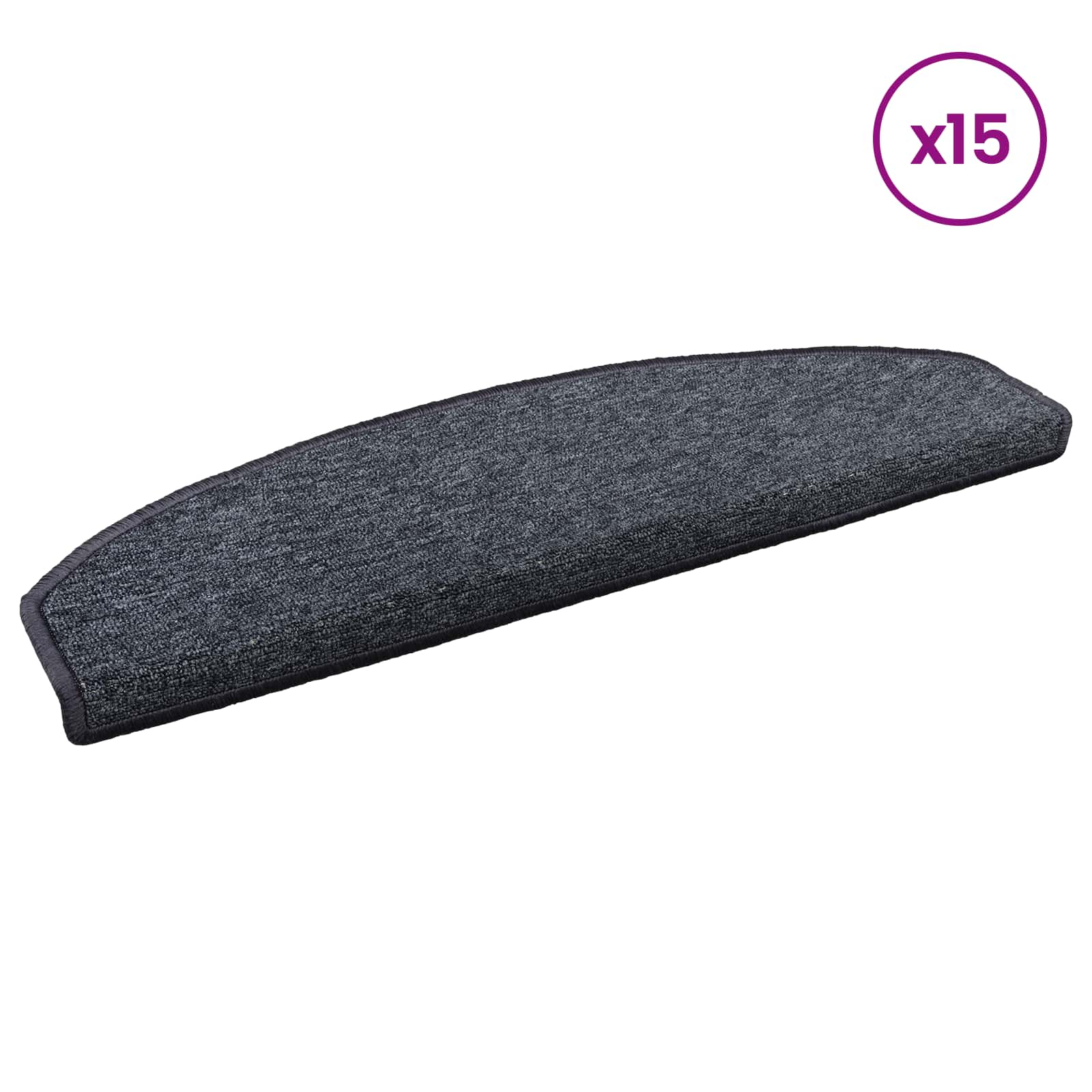 Stufenmatten 15 Stk. 56x17x3 cm Anthrazit Halbrund