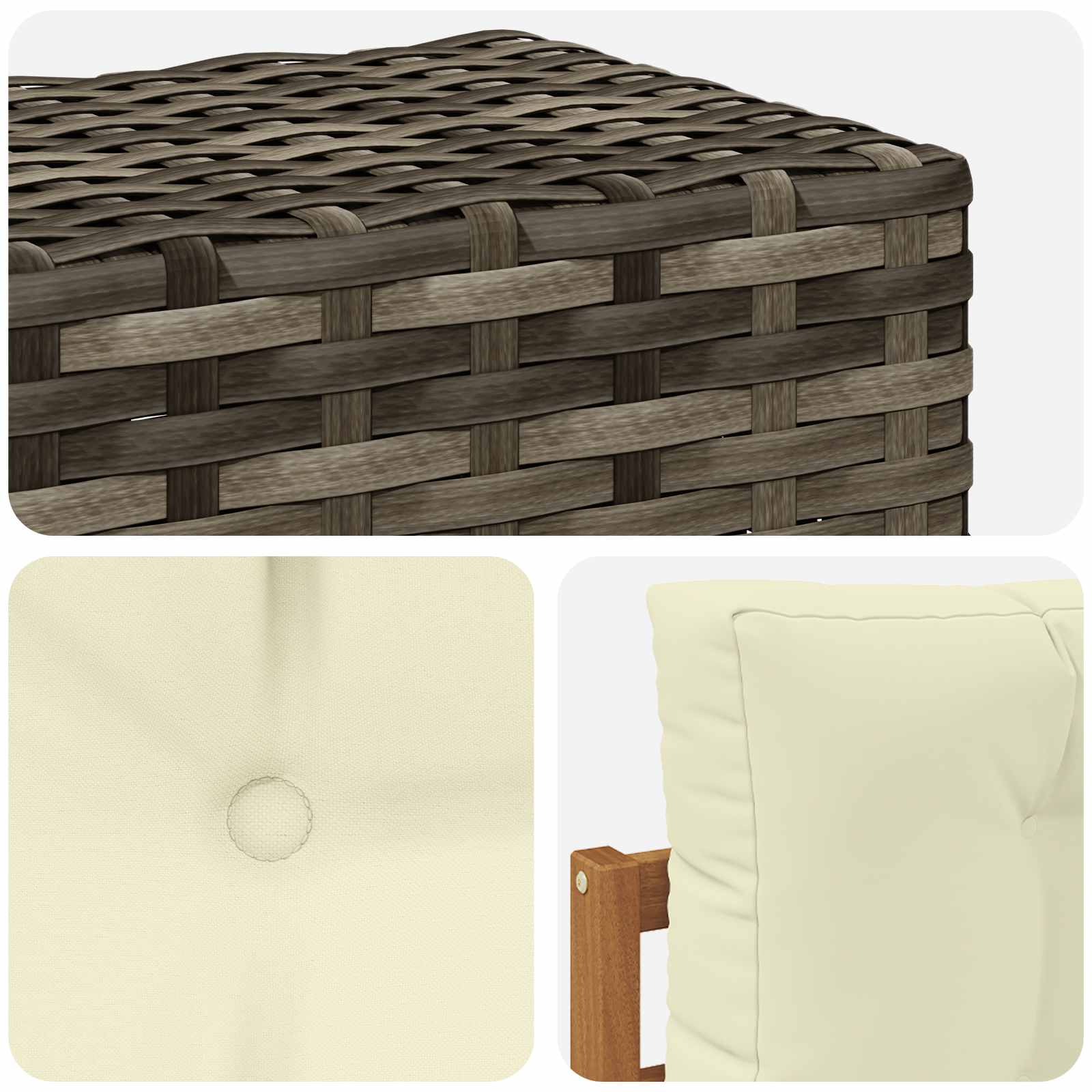 2 Stück Outdoor-Sofa Natur