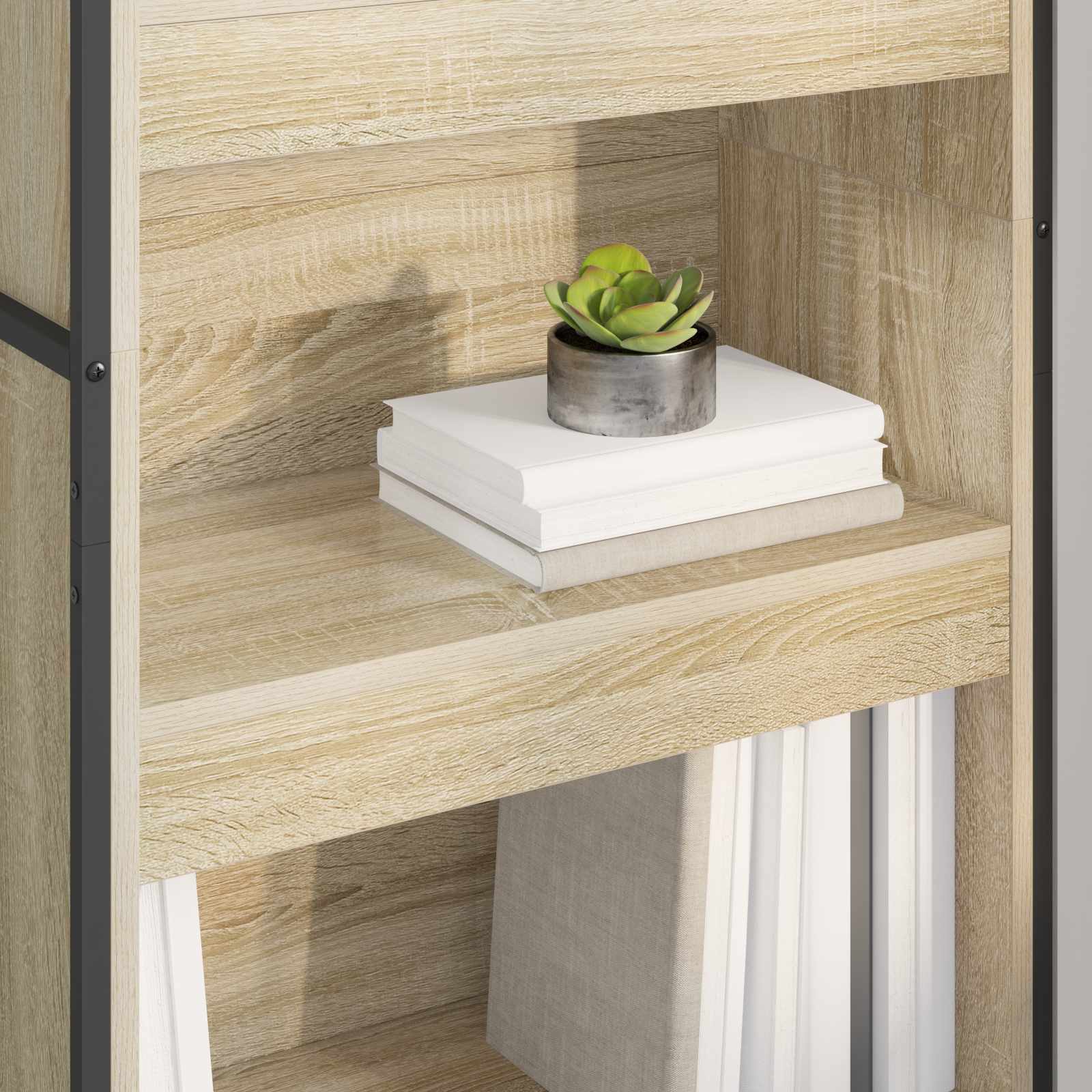 Bücherregal 2 pcs Schwarz Eichen-Optik 60 x 30 x 189,5 cm