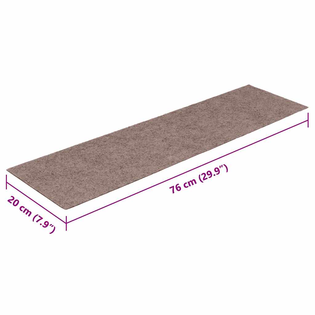 Stufenmatten Selbstklebend 15 Stk. 60x25 cm Hellbraun Rechteckig