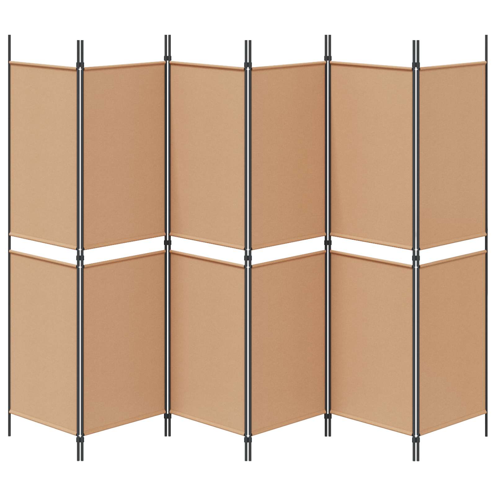3-teiliger Raumteiler Beige 150 x 180 cm Stoff