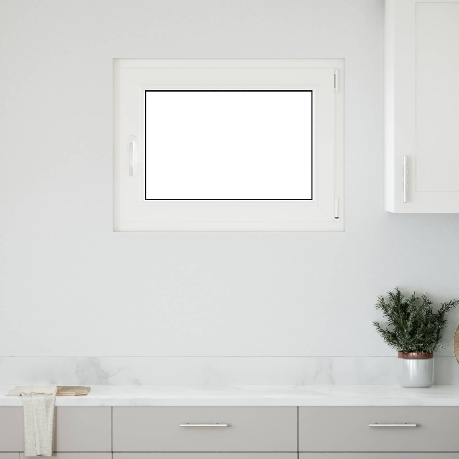 Kellerfenster RISOR 50 x 50 cm PVC und Glas Weiß