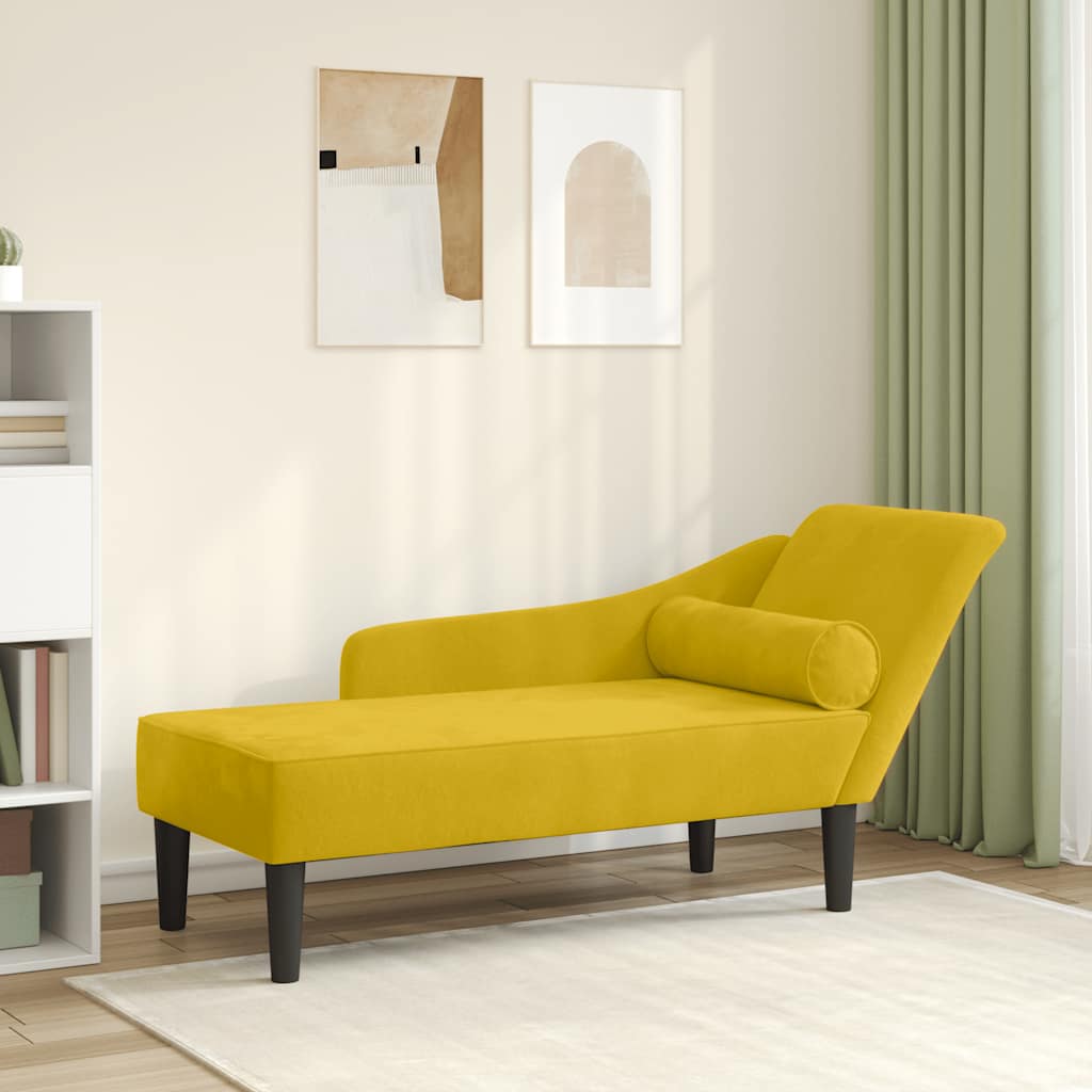 Chaiselongue mit Kissen Rosa Samt