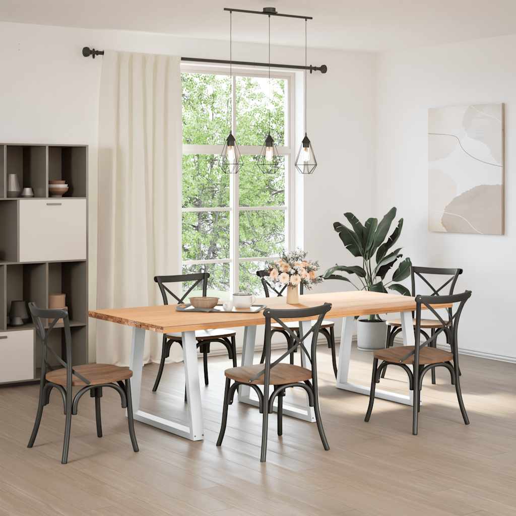 Couchtischbeine V-Form 2 Stück Schwarz 30x(30-31,3) cm Stahl