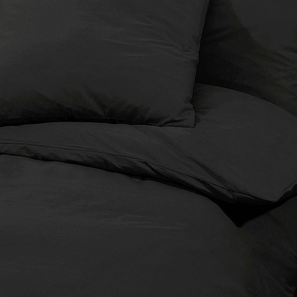 Bettwäsche-Set Anthrazit 140x200 cm Leichte Mikrofaser