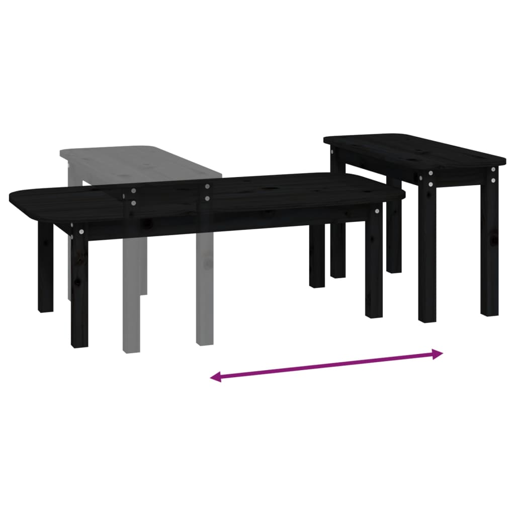 2-tlg. Couchtisch-Set Massivholz Kiefer