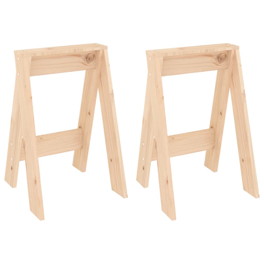 Hocker 2 Stk. 40x40x45 cm Massivholz Kiefer