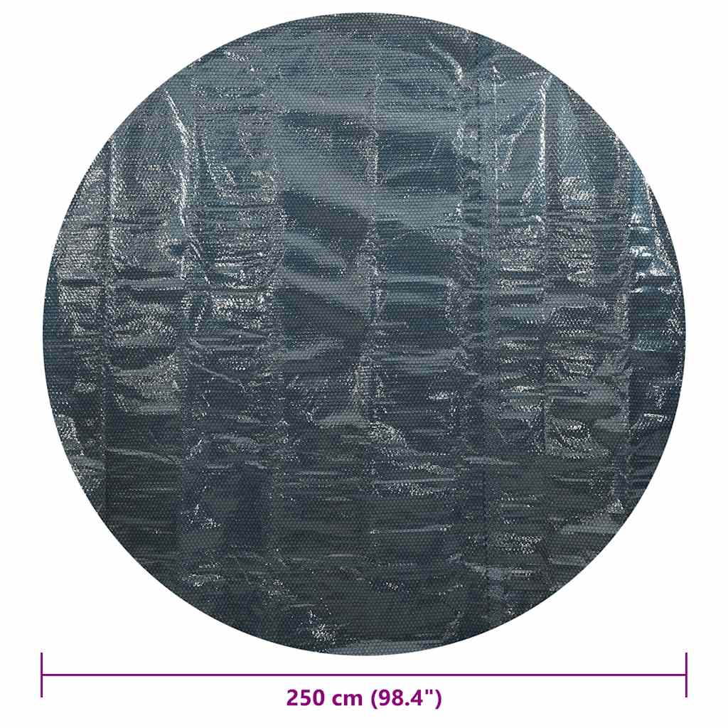 Solar Poolabdeckung Hochwertig Ø 210 cm 200 μm Rund PE Schwarz