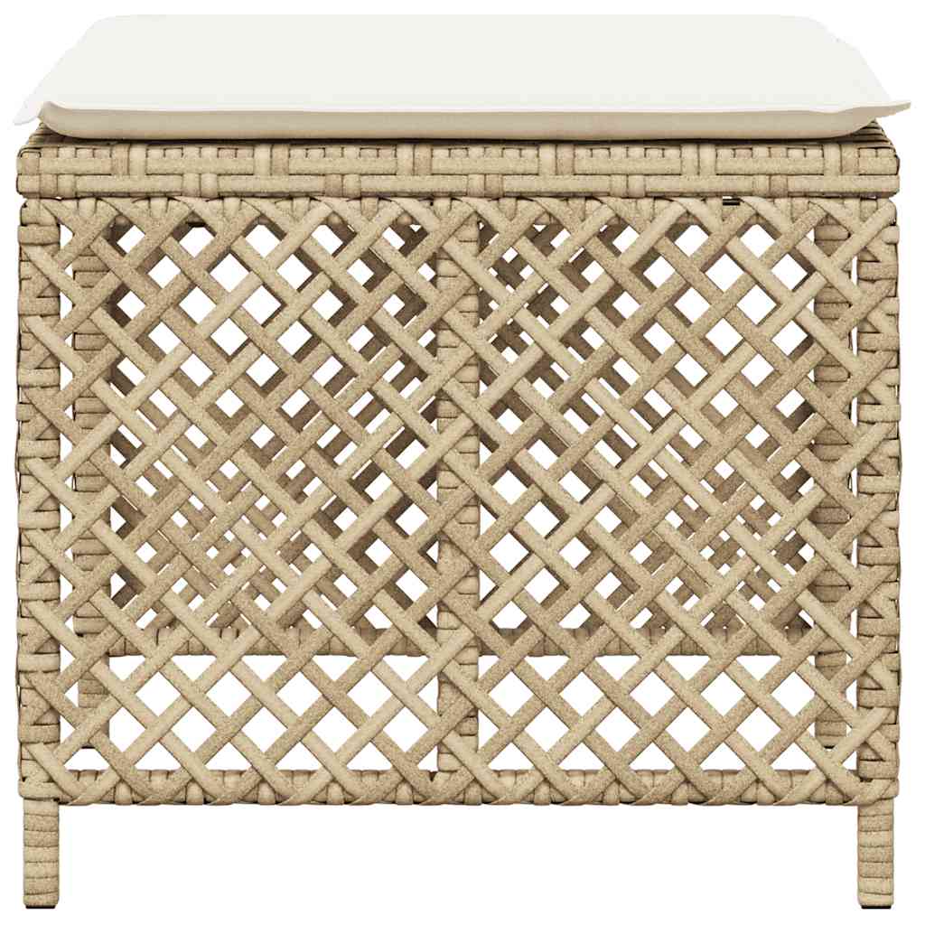 Gartenhocker mit Kissen 4 Stk. Schwarz 41x41x36 cm Poly Rattan