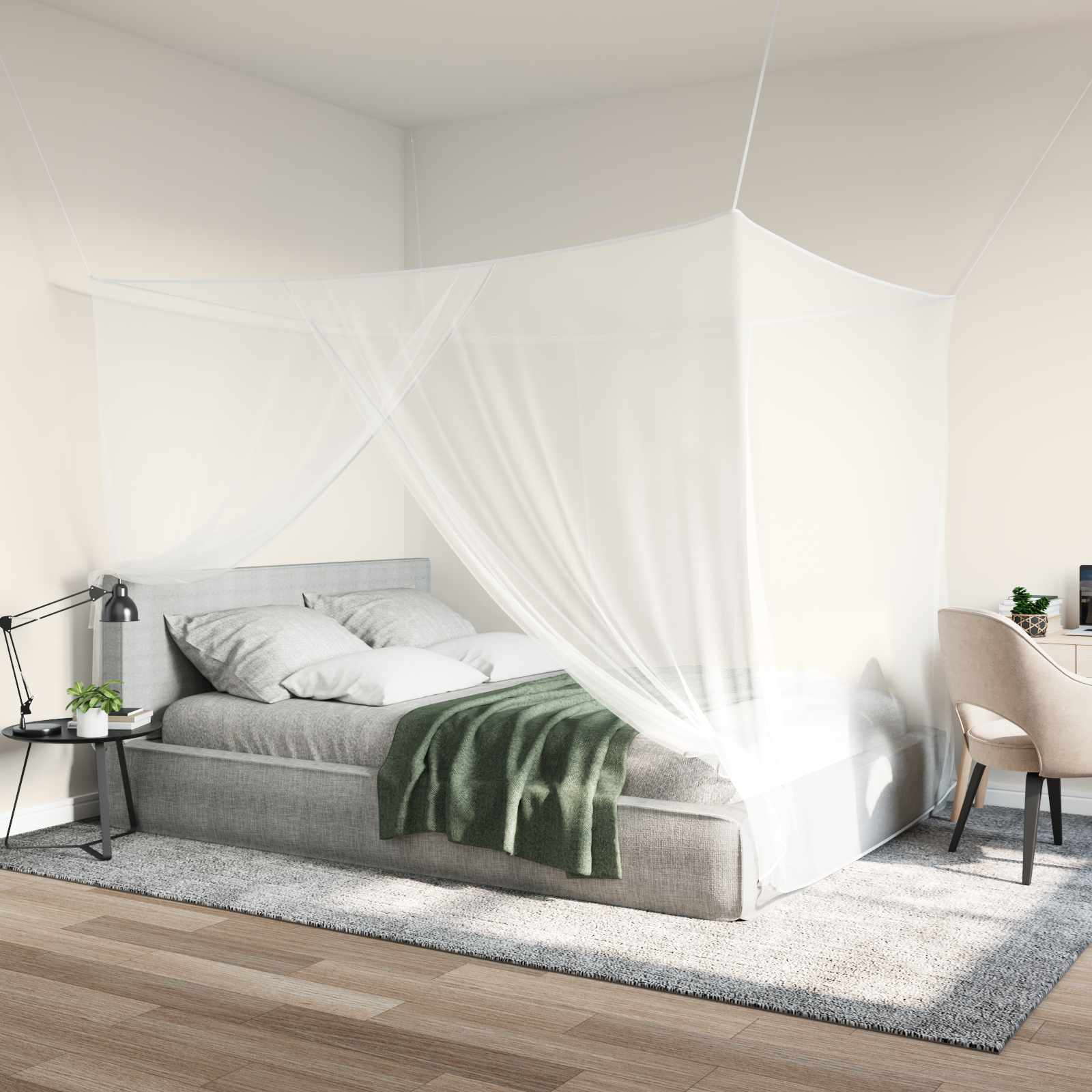 Moskitonetz zum Aufhängen 156 Mesh Weiß 220x100x150 cm