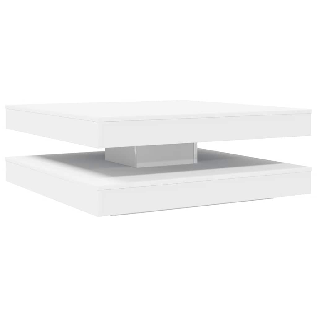 Couchtisch 360-Grad Drehbar Weiß 90x90x34,5 cm