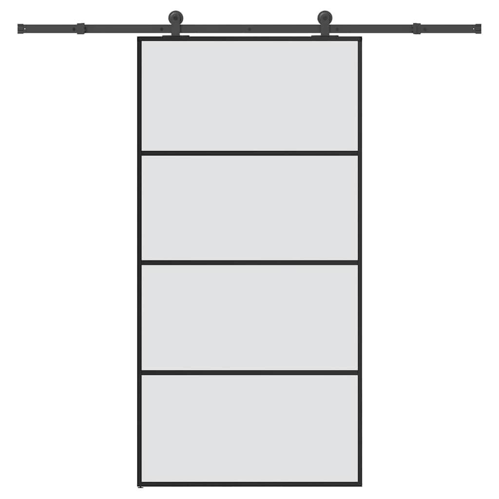 Schiebetür mit Beschlag 76x205 cm ESG-Glas & Aluminium