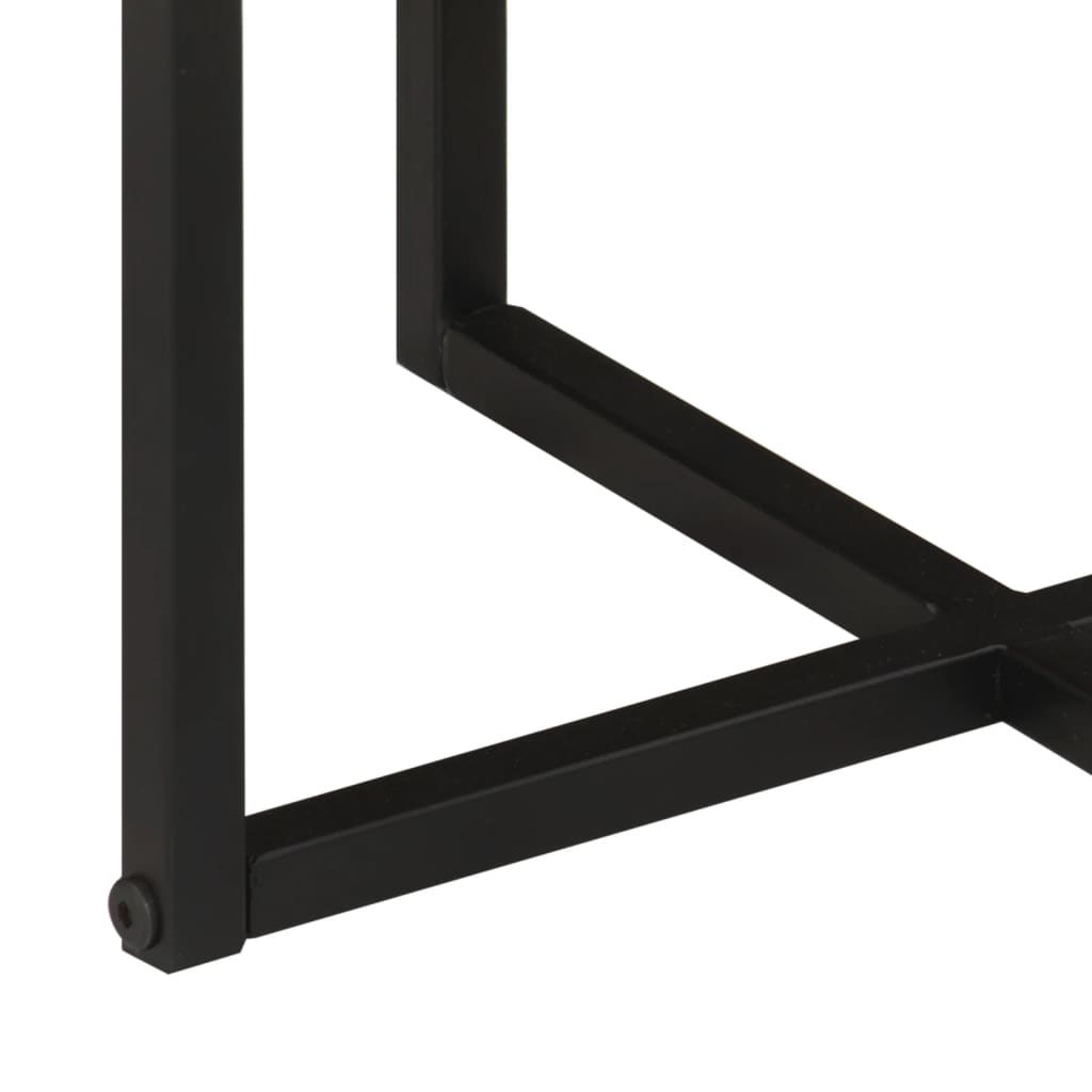 Couchtisch 45x45x35 cm Massivholz Akazie und Eisen