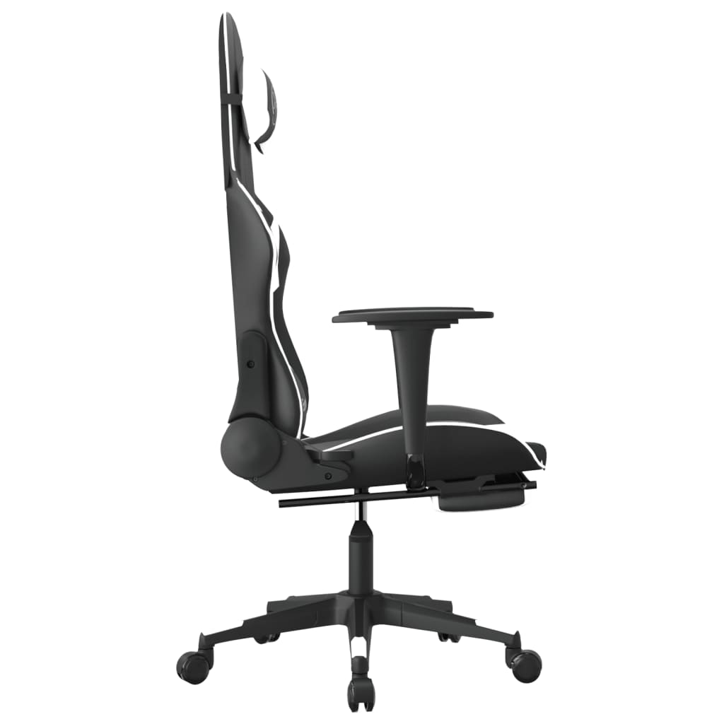 Gaming-Stuhl mit Massagefunktion Schwarz und Blau Kunstleder