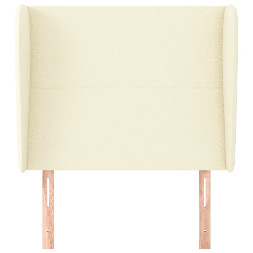 Kopfteil mit Ohren Creme 83x23x78/88 cm Kunstleder