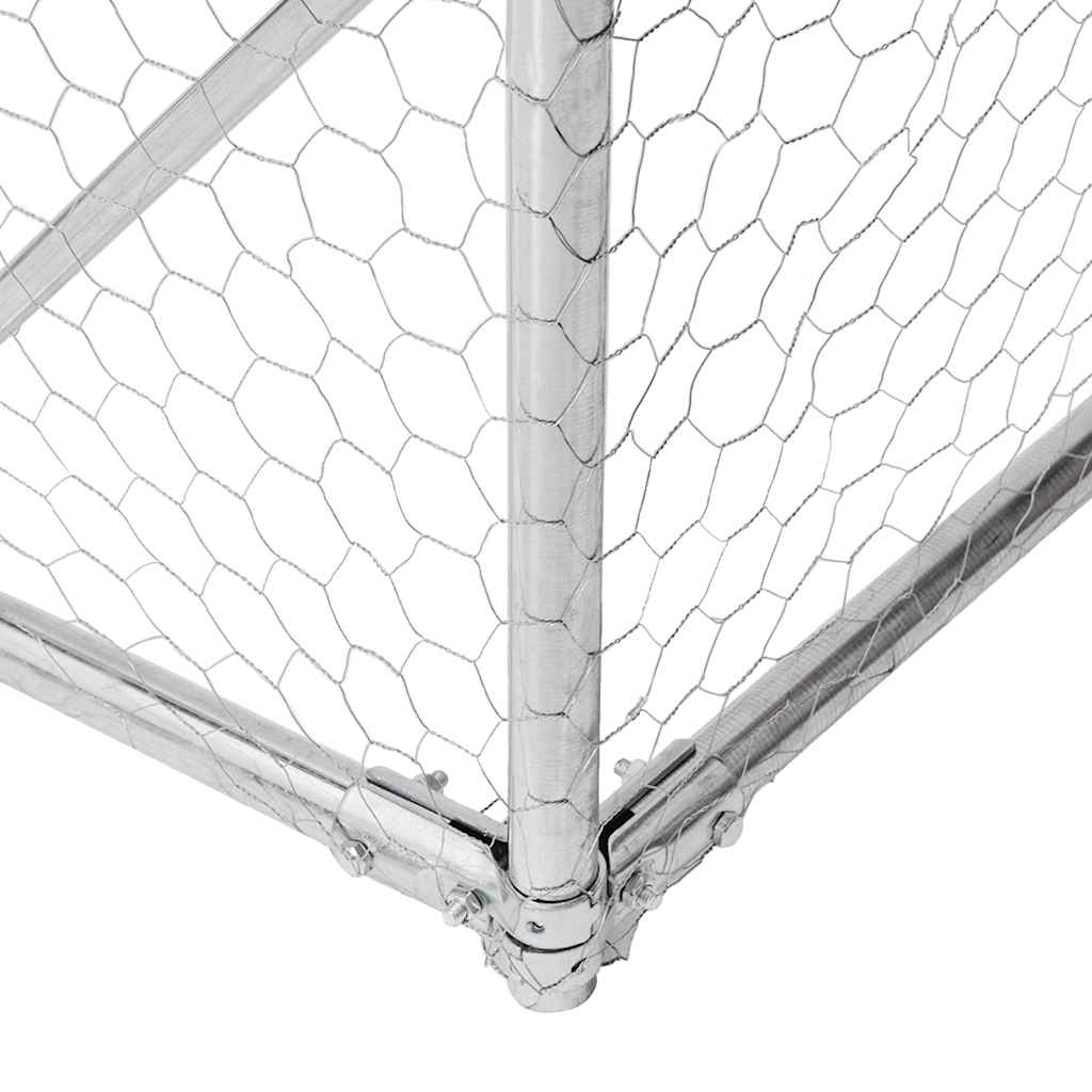 Outdoor-Hundezwinger mit Auslauf 3x3x1,9 m Verzinkter Stahl