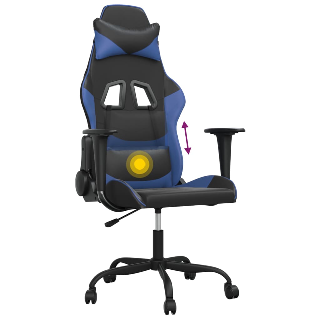 Gaming-Stuhl mit Massagefunktion Schwarz und Rot Kunstleder