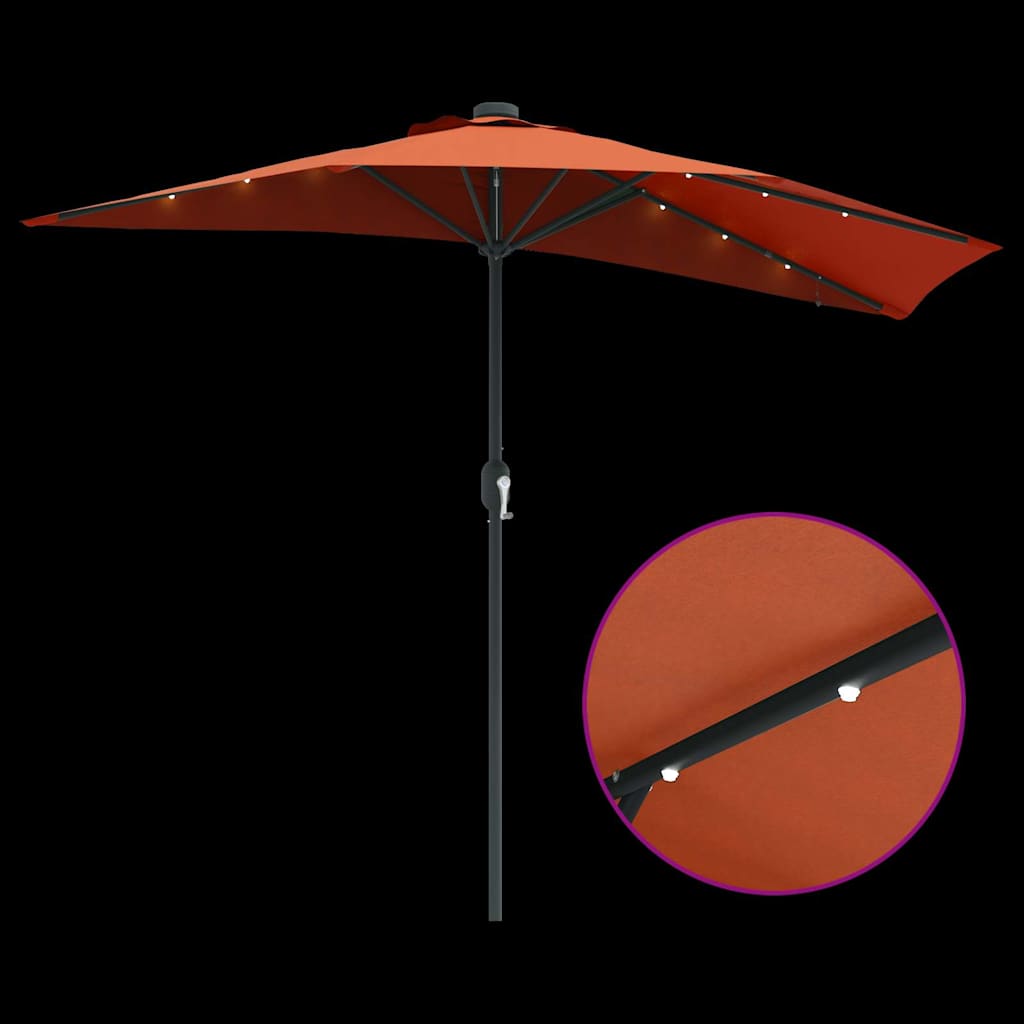 Garten-Sonnenschirm Sand 294 x 150 x 223 cm Polyester und Stahl