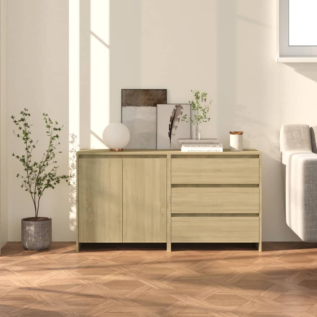 2-tlg. Sideboard Weiß Holzwerkstoff