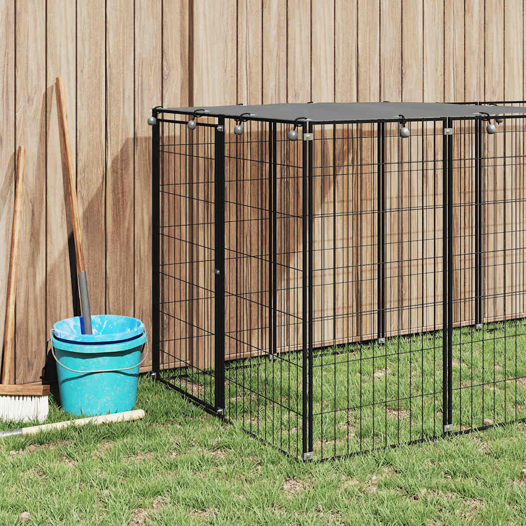 Hundezwinger 110x110x110 cm Stahl Schwarz