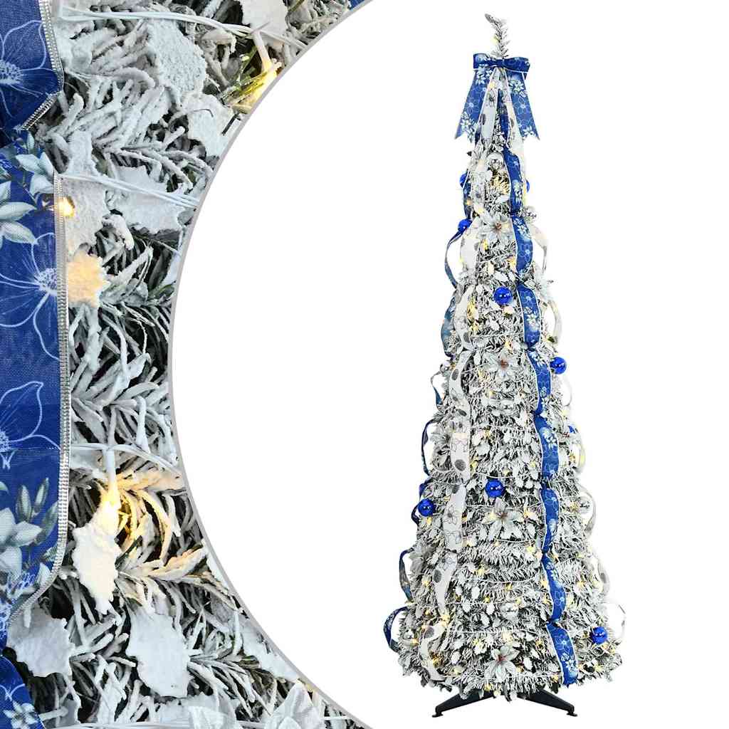 Künstlicher Weihnachtsbaum mit 50 LEDs Weiß 120 cm PVC