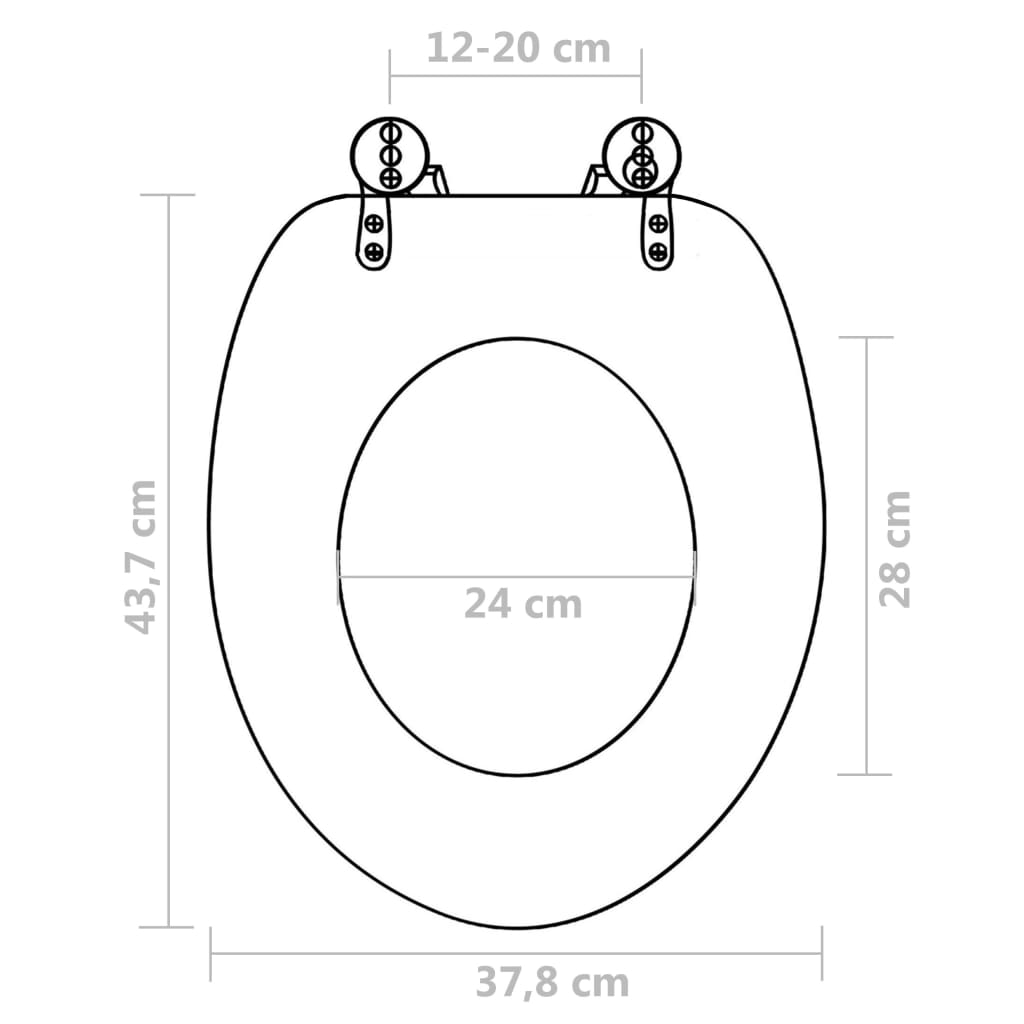 Toilettensitz MDF Deckel mit Absenkautomatik Design Weiß