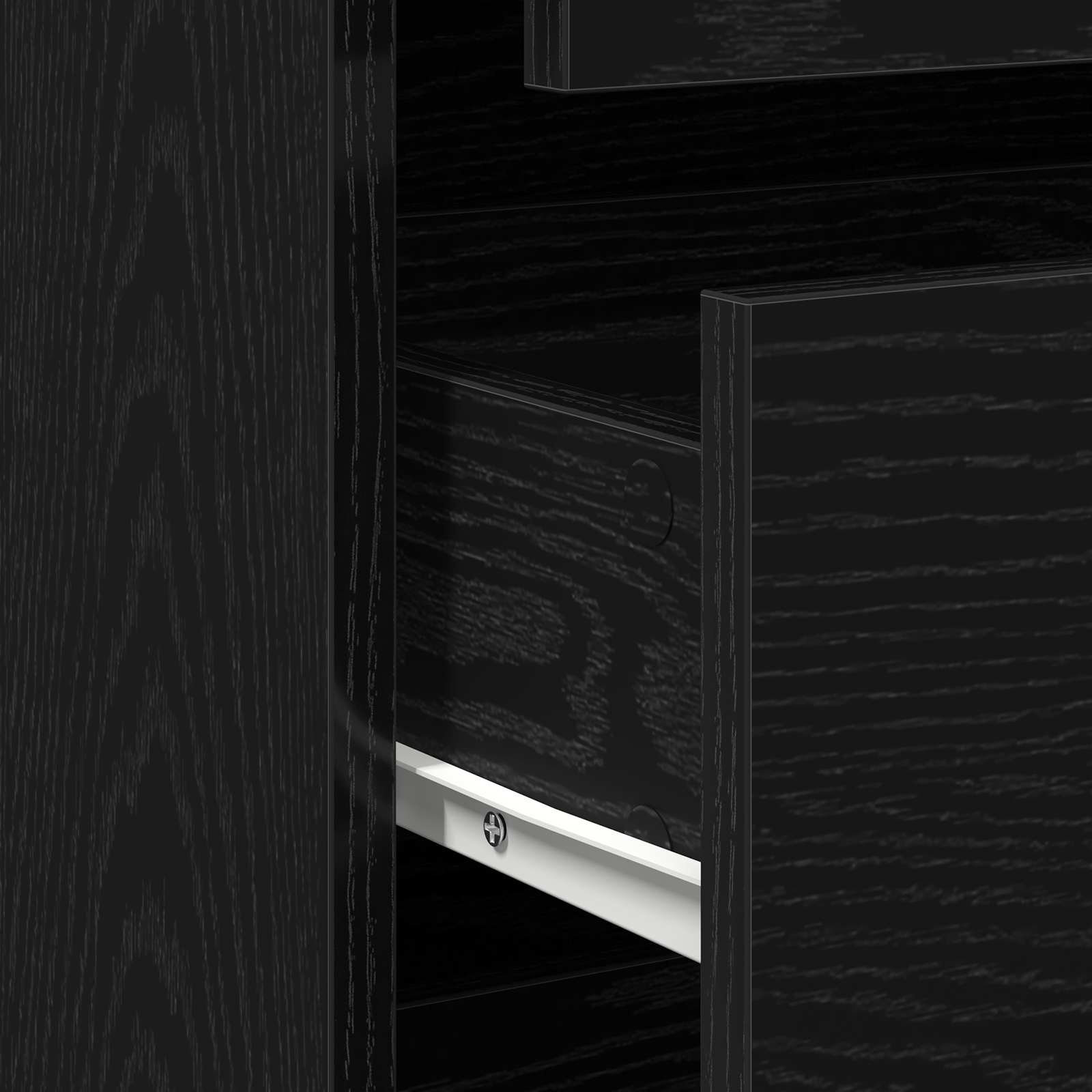 Schubladenschrank Schwarz Eichen-Optik 41 x 40 x 58 cm