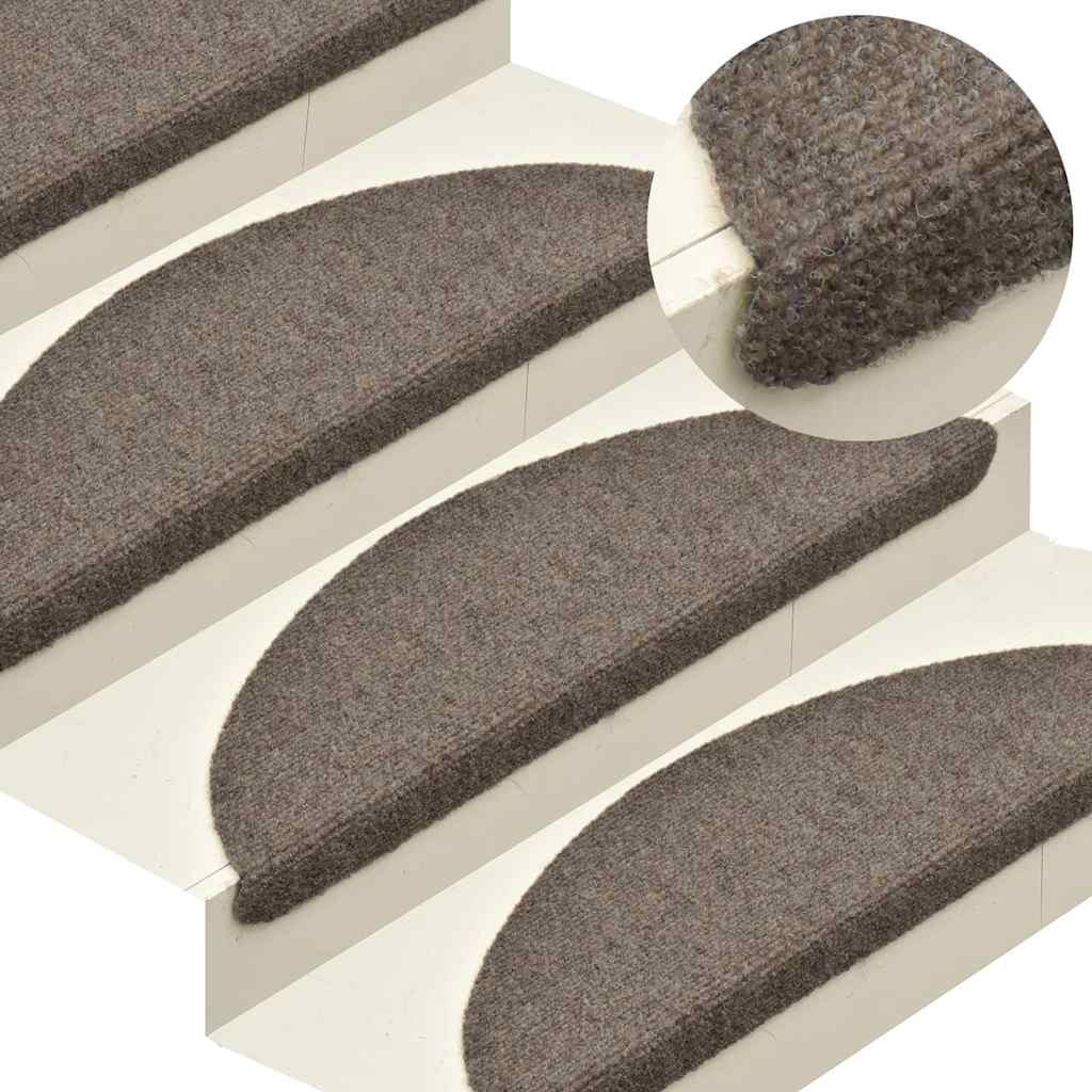 Stufenmatten Selbstklebend 15 Stk. 56x17x3 cm Hellbraun Halbrund